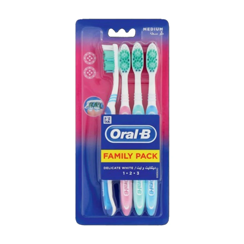 اورال بى  فرشاة اسنان ديلكايت وايت 4 قطعة